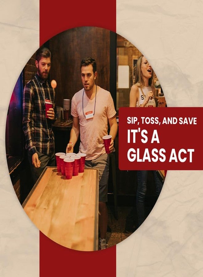 Selibration مجموعة سيليبريشن (50 قطعة) أكواب لعبة بونغ أرجوانية، أكواب بلاستيكية ملونة قابلة لإعادة الاستخدام مع كرات، مثالية لحفلات العزوبية وحفلات الكوكتيل، زجاج قوي قابل لإعادة الاستخدام | 4 كرات متضمنة - Image 2